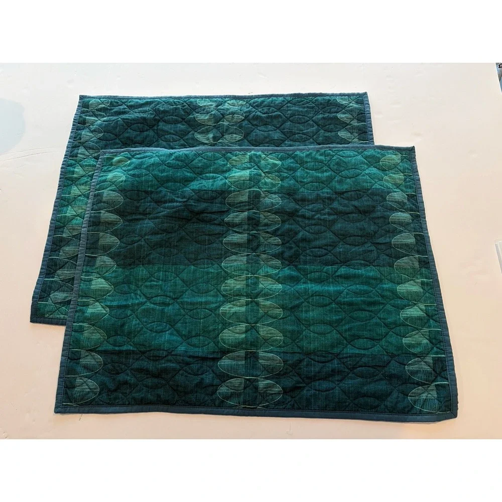 Opalhouse Jungalow Standard Pillow Sham Set of 2 Quilted Teal Green Boho